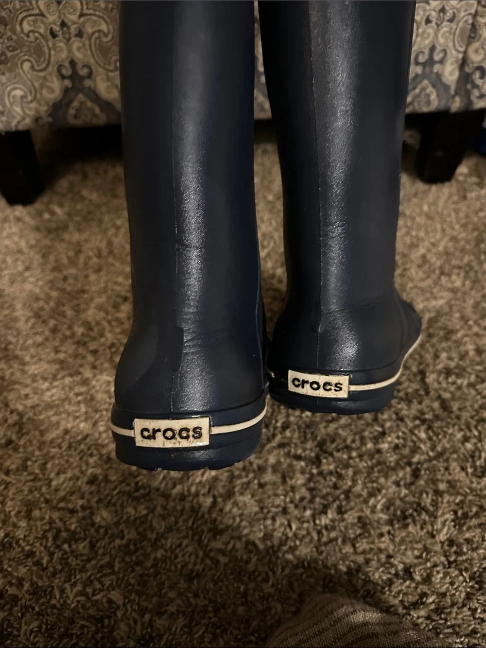 Crocs Women's Navy Rain Boots - Classic Waterproof Wellies